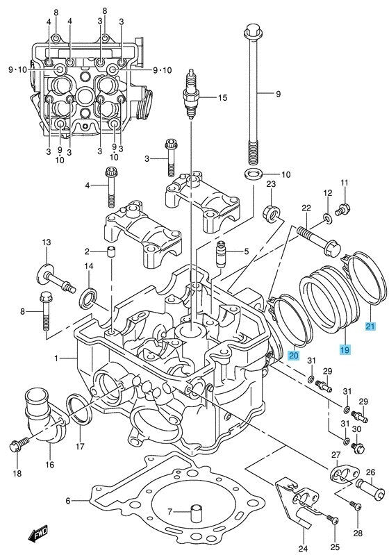 SUZUKI DR-Z400E 2000-2007 Genuine Intake Pipe & Clamp x2 Set OEM