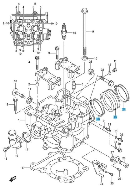 SUZUKI DR-Z400E 2000-2007 Genuine Intake Pipe & Clamp x2 Set OEM