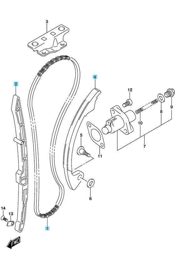 SUZUKI DR-Z400SM 23-24 Genuine Cam Chain & Tensioner & Guide Set OEM