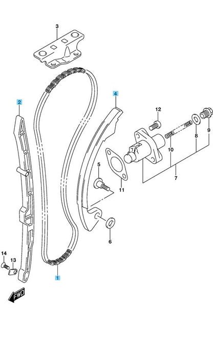 SUZUKI DR-Z400SM 23-24 Genuine Cam Chain & Tensioner & Guide Set OEM