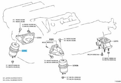 TOYOTA LEXUS IS350 GSE21 '06-14 Genuine Engine Mounting Insulator 12361-31201