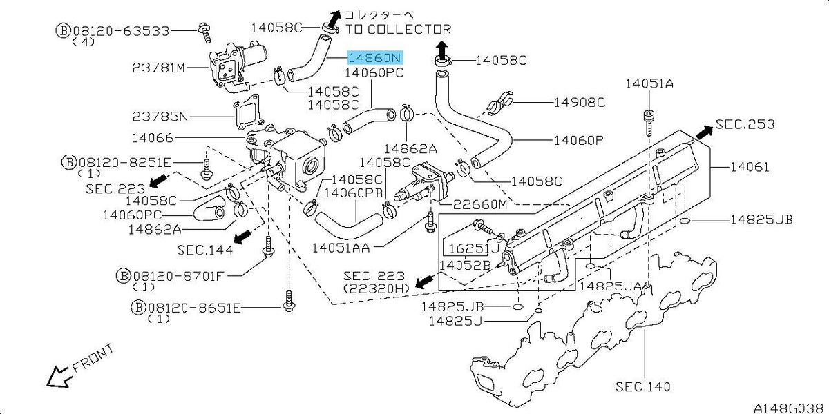 NISSAN SKYLINE R32/33/34 GT-R Genuine AAC Valve Idle Air Hose 14099-05U01 OEM