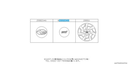 SUBARU WRX STI VAB 15-21 Genuine Aluminium Wheel Center Cap "STI" 28821FE141 x4
