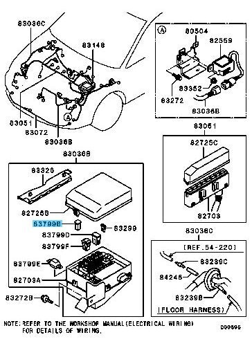 MITSUBISHI LANCER EVO 7 8 9 CT9A Genuine Fusible Link MU000432 OEM