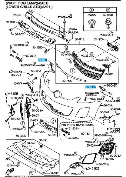 MAZDA CX-7 ER19 10-12 Genuine Front Bumper Lower Bracket RH & LH set OEM