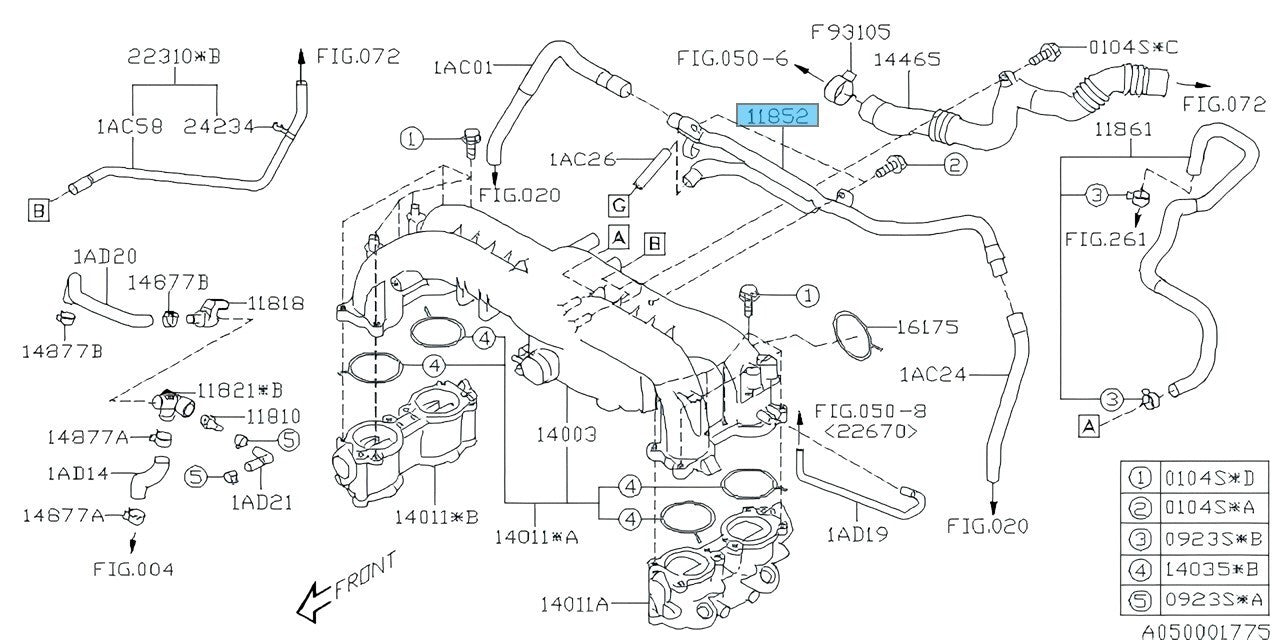 SUBARU IMPREZA WRX GEE GHE GRE GVE GH8 2008-2011 Genuine Pcv Pipe 11852AA091 OEM