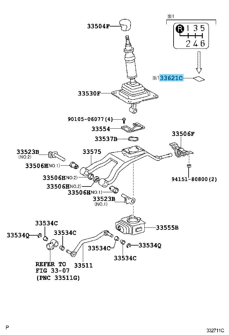LEXUS IS350 GSE20 06-12 Genuine Control Lever Information Label 33621-53030 OEM