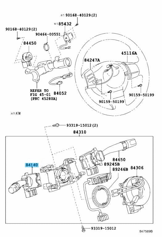 TOYOTA 4RUNNER KZN18# 96-00 Genuine Headlamp Dimmer Switch Assy 84140-26140 LHD