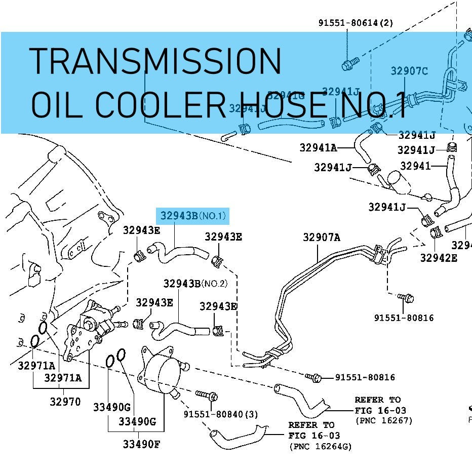 TOYOTA LAND CRUISER URJ200 '08-15 Genuine Transmission Oil Cooler Hose NO.1 OEM