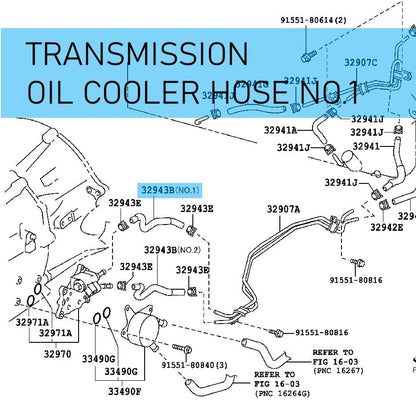 TOYOTA LAND CRUISER URJ200 '08-15 Genuine Transmission Oil Cooler Hose NO.1 OEM