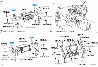 LEXUS GX470 UZJ120 2003-2007 Genuine Radio Bracket No.1 & No.2 Set OEM