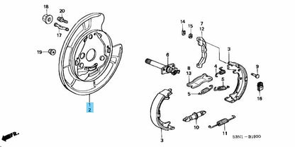 HONDA ACCORD CM2 ODYSSEY RA8 Genuine Rear Brake Back Plate RH & LH Set OEM