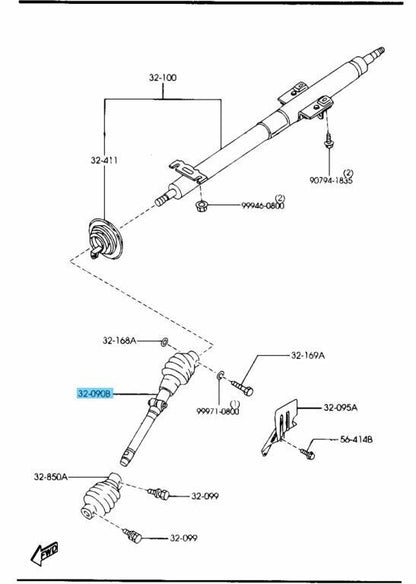 MAZDA RX-7 FD3S 1993-1995 Genuine Intermediate Shaft F100-32-090A OEM