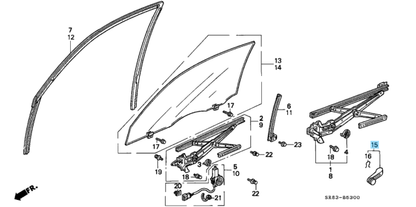 HONDA CIVIC 2D EJ1/2 3D EG# 92-95 Genuine Window Regulator Crank Handle Set OEM