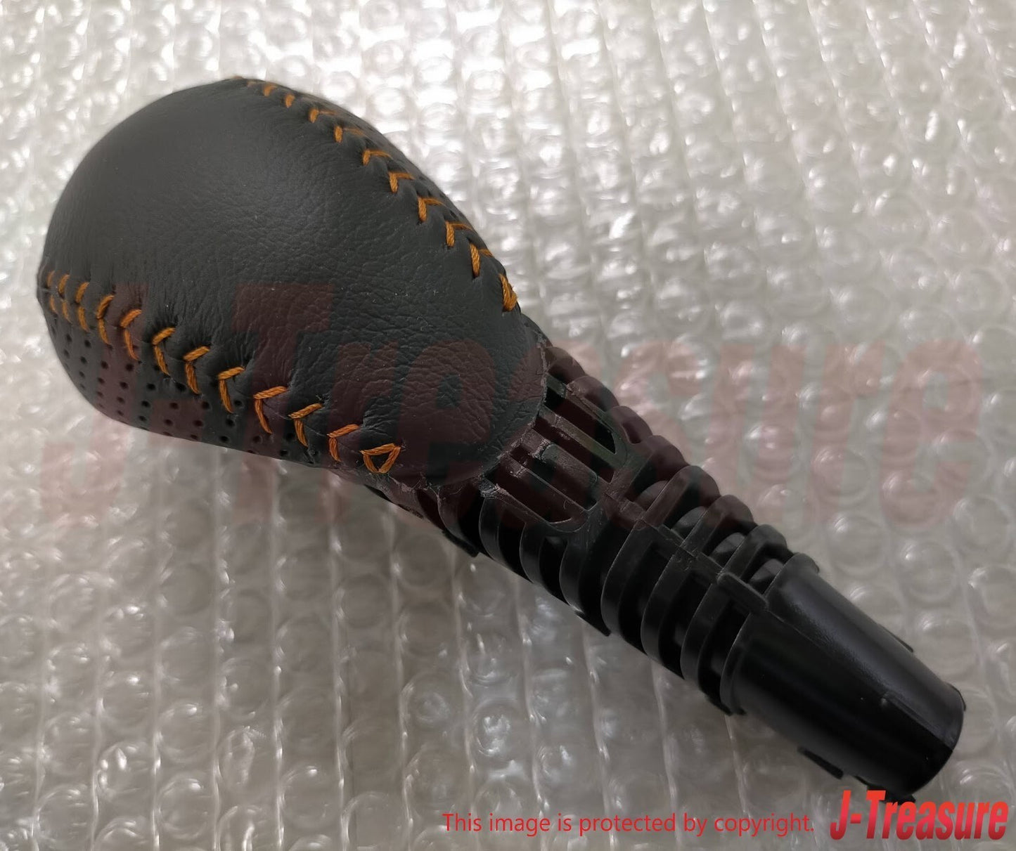 HONDA FIT RS GE8 Genuine Automatic Auto CVT Leather Shift Knob Orange Stitch OEM