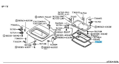 NISSAN 240SX S13 1989-1993 Genuine Sunroof Weatherstrip 91346-40F10 OEM