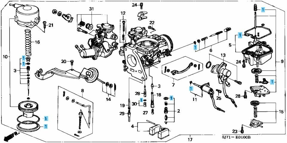 HONDA ACTY & TRUCK HH3 HA3 Genuine Carburetor Seal And Gasket Kit 16010-PZ3-000