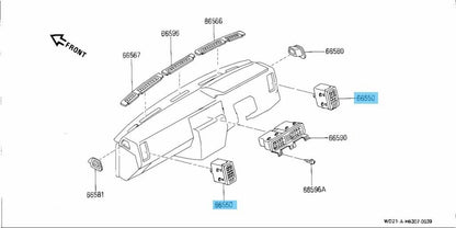 NISSAN PATHFINDER WD21 1987-1992 Genuine Vent Duct Grille Side 68760-23G00 OEM