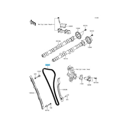 KAWASAKI NINJA ZX-14R ZX1400 '12-23 Genuine Com Chain(98XRH2015-132M) 92057-0576