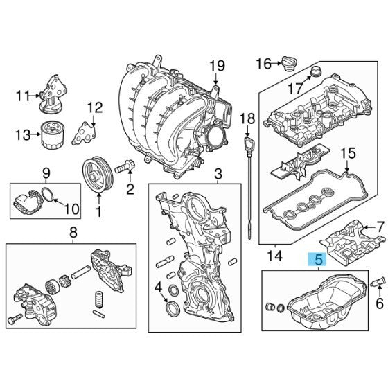 MAZDA Mazda3 12-13 SKYACTIV-G 2.0L Genuine Pan Oil PE07-10-400A OEM