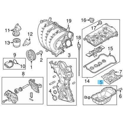 MAZDA Mazda3 12-13 SKYACTIV-G 2.0L Genuine Pan Oil PE07-10-400A OEM