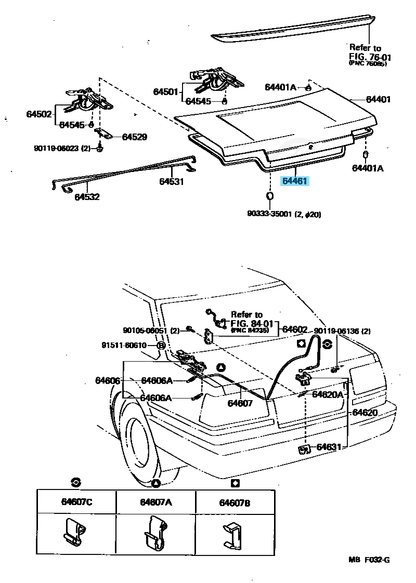 TOYOTA LEVIN TRUENO AE86 2Door Genuine Rear Trunk Weatherstrip 64461-12230 OEM