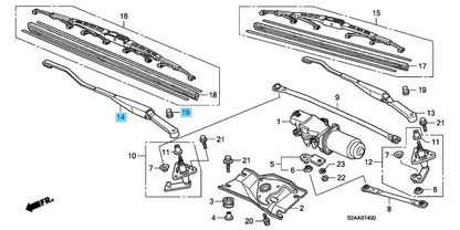 HONDA S2000 AP1 AP2 '00-09 Genuine Windshield Wiper Arm & Nut Set RH LHD OEM