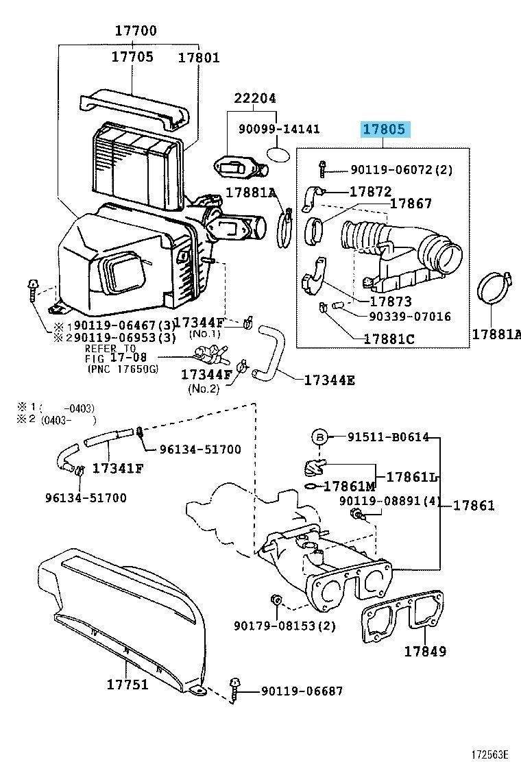 LEXUS GS300 JZS160 01-05 Genuine Intake Air Connector Assy 17860-46142 OEM