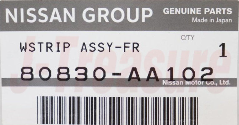 NISSAN SKYLINE GT-R BNR34 Genuine Front Door Weather Strip RH 80830-AA102 OEM