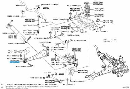 TOYOTA RAV4 2013-2018 Genuine Rear Trailing Arm Assy Left Side 48780-48110 OEM