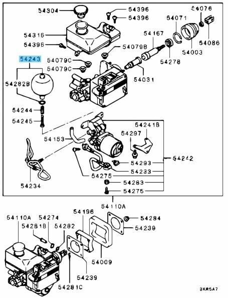 MITSUBISHI MONTERO V77W 00-06 Genuine Brake Booster Accumulator 4630A011 OEM