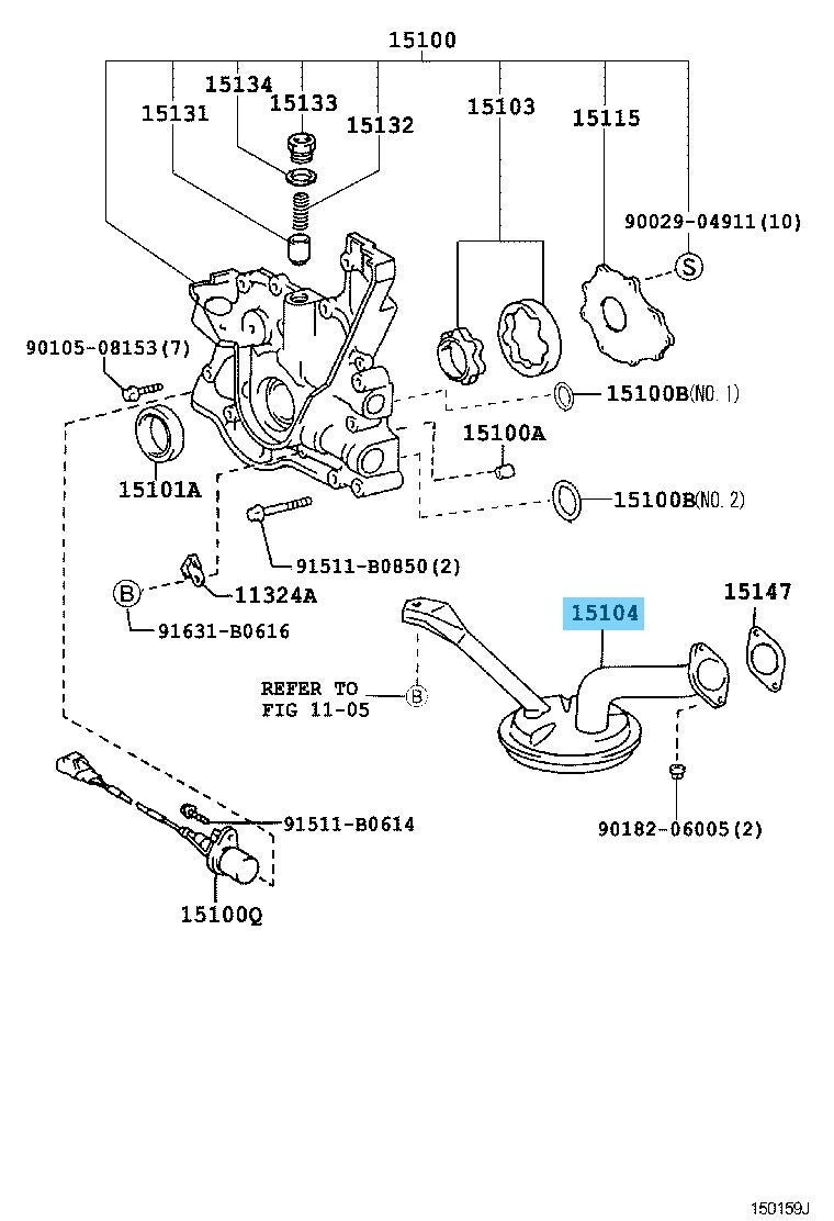 LEXUS GS300 JZS160 1998-2005 Genuine Oil Strainer Sub-Assy 15104-46070 OEM