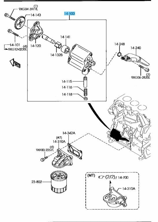 MAZDA MX-5 MIATA NC 2006-2015 Genuine Oil Pump Assy L310-14-100J OEM
