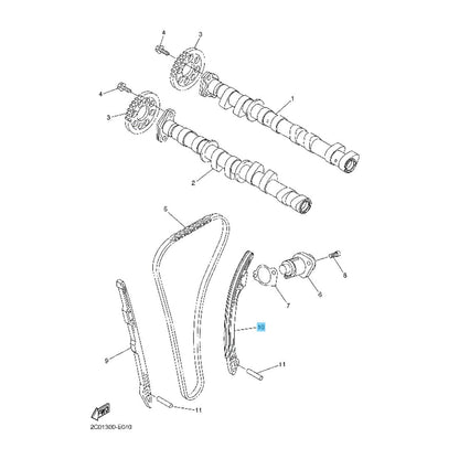 YAMAHA YZF-R6 2006-2007 Genuine Camshaft Chain Damper No.2 2C0-12252-01-00 OEM
