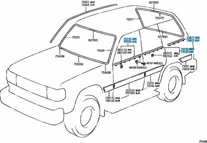 TOYOTA LAND CRUISER 80 LX450 Genuine Front Rear Quarter Moulding Set Chrome OEM