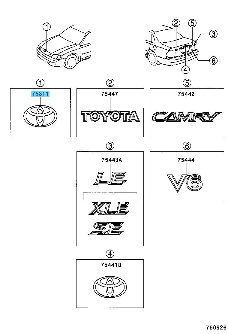 TOYOTA CAMRY MCV30 2002-2005 Genuine Radiator Grille Emblem 75311-33100 OEM