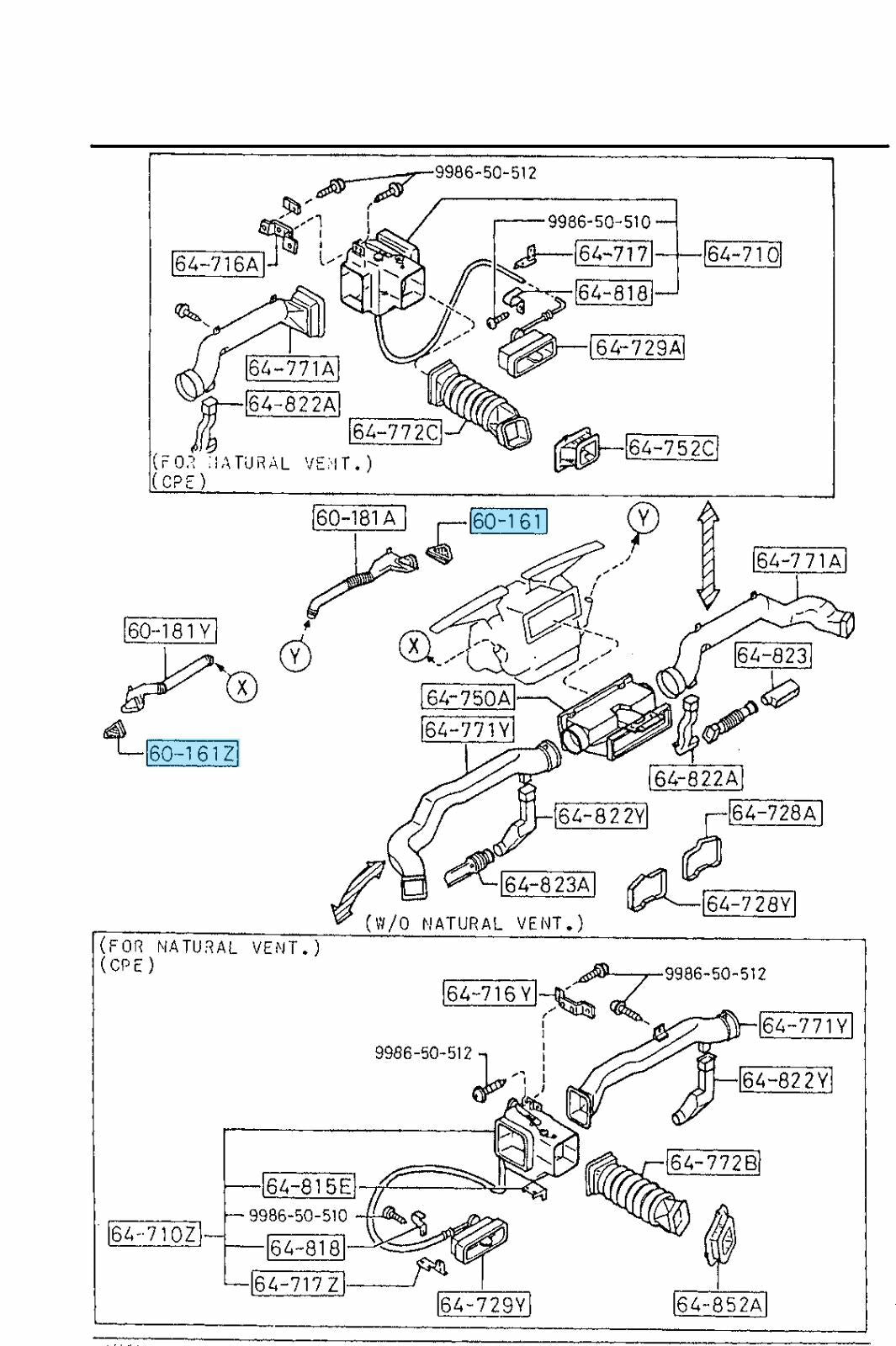 MAZDA RX-7 RX7 FC3S 86-92 Genuine Demister Grill Dashboard Vent RH & LH Set OEM