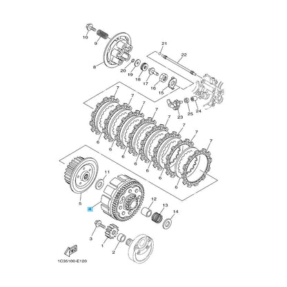YAMAHA YZ125 '05-24 YZ125X '20-24 Genuine Primary Driven Gear Comp 1C3-16150-00