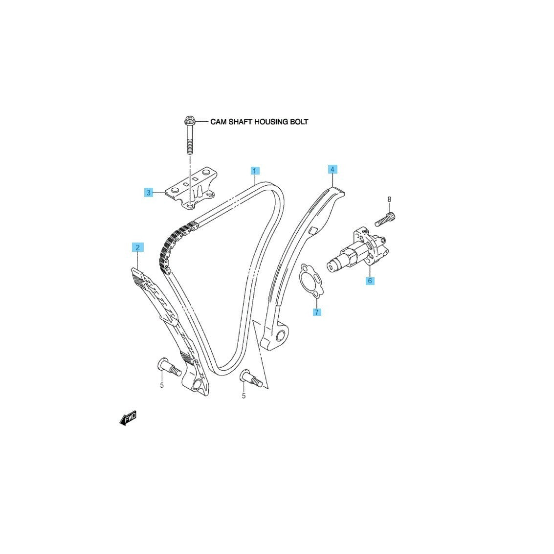 SUZUKI GSX-R600 '08-09 '11-19 '21-23 Genuine Cam Chain & Guide & Adjuster Set
