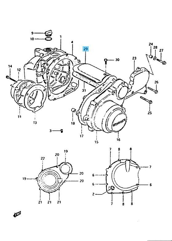 SUZUKI GS1100E 1980-1983 Genuine Starter Motor Cover 11382-49002 OEM