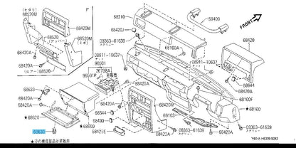 NISSAN PATROL SAFARI Y60 Genuine Glove Box Lid Lock Assy 68630-01J00 OEM