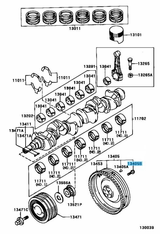 TOYOTA LEXUS Genuine Flywheel Setting Bolt 90910-02103 8pcs Set OEM