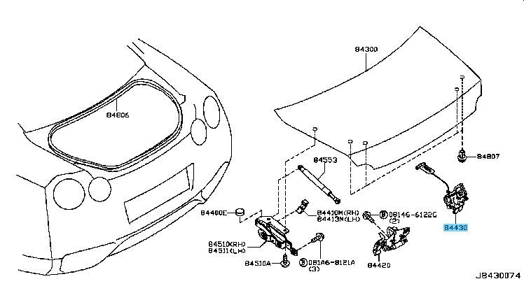 NISSAN NISMO GT-R R35 Genuine Trunk Lid Lock Assembly 84630-62B0A OEM