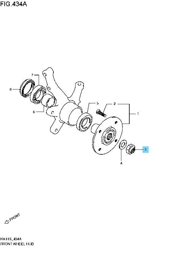 SUZUKI ALTO WORKS HA21S 94-98 Genuine Front Hub Lock Nut 09159-18008 x2 Set OEM