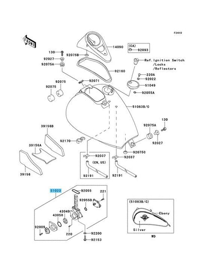 KAWASAKI VULCAN 800 DRIFTER VN800 2001-2006 Genuine Fuel Tap 51023-1260 OEM
