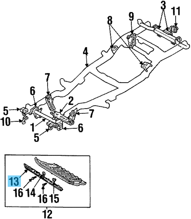 MITSUBISHI MONTERO PAJERO V43W 1995-2000 Genuine FR Under Grille MB932310 OEM