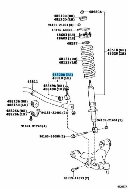 TOYOTA LAND CRUISER UZJ200 LEXUS LX570 Genuine Front Stabilizer Link Right OEM