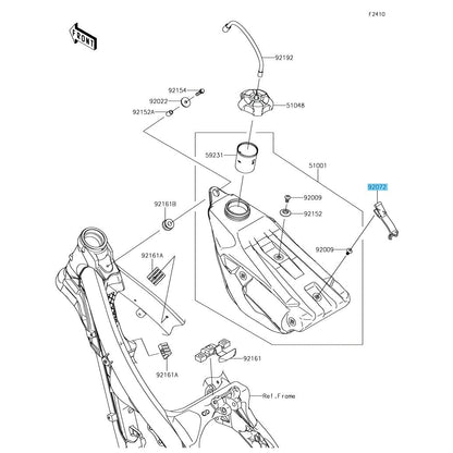 KAWASAKI KX250F 2006-2019 Genuine FUEL TANK BAND 92072-0045 OEM