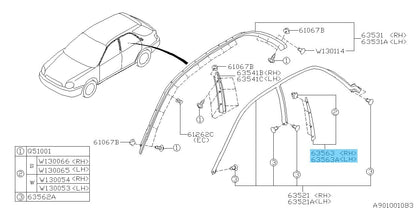 SUBARU IMPREZA WRX GG 02-07 Genuine B Pillar Cover Assy RH & LH Set For Wagons