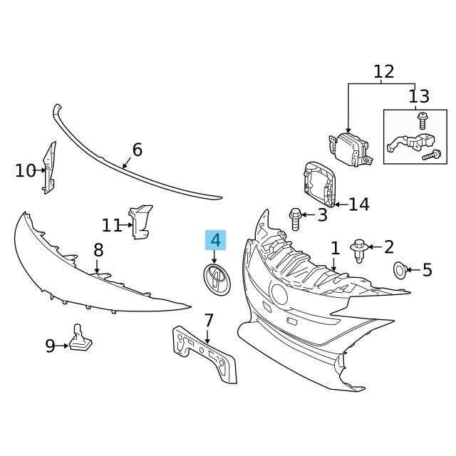 TOYOTA PRIUS PRIME RAV4 AVALON Genuine Front Grille Emblem With Pre Crash OEM